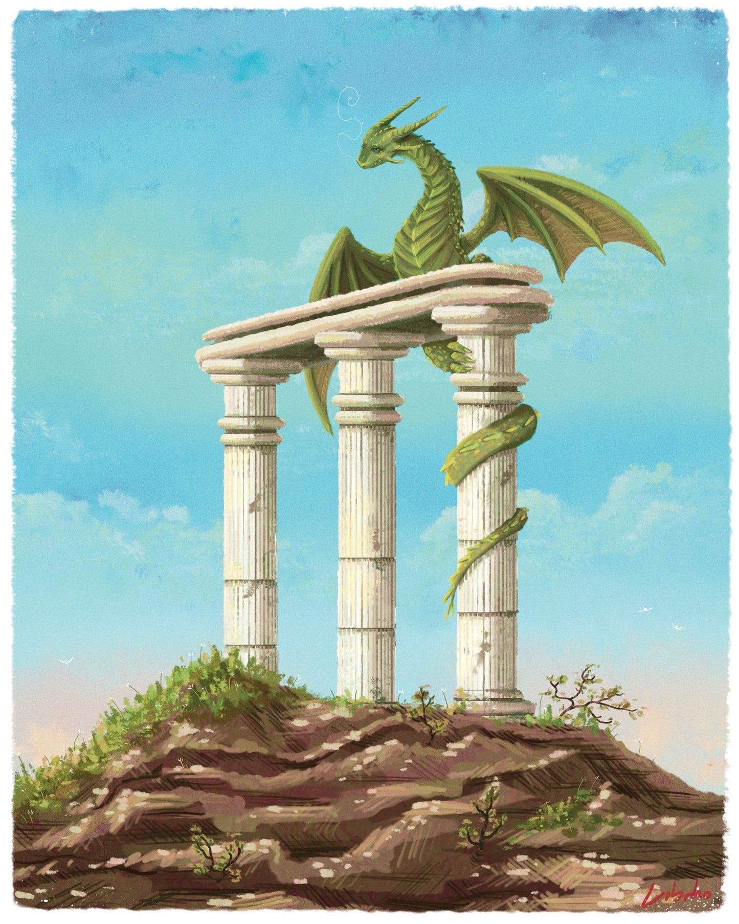 Pillar Perch - art print