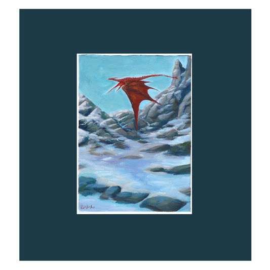 Flight over the snow plains