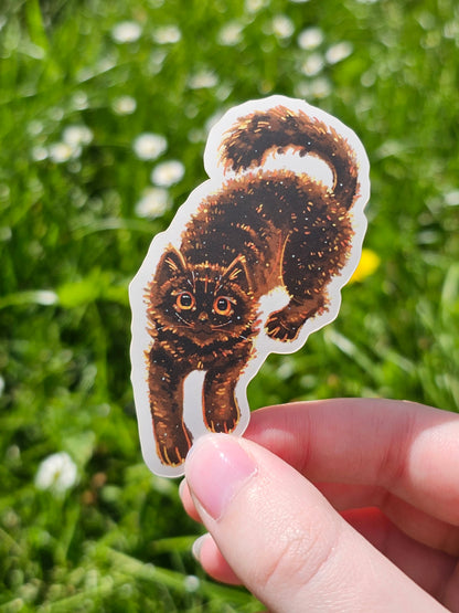 “Brown Cat” Die Cut Vinyl Sticker