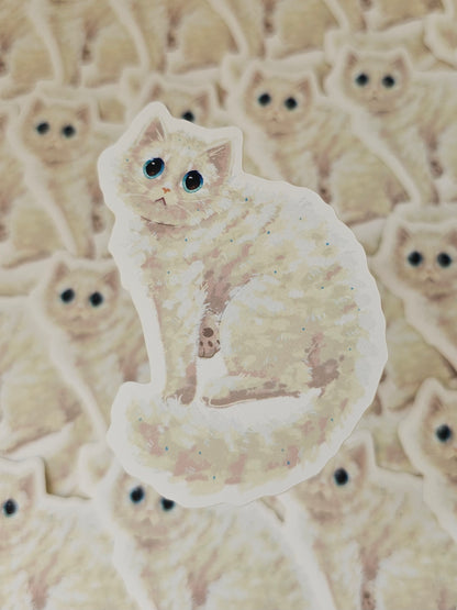 “Cream Cat” Die Cut Vinyl Sticker